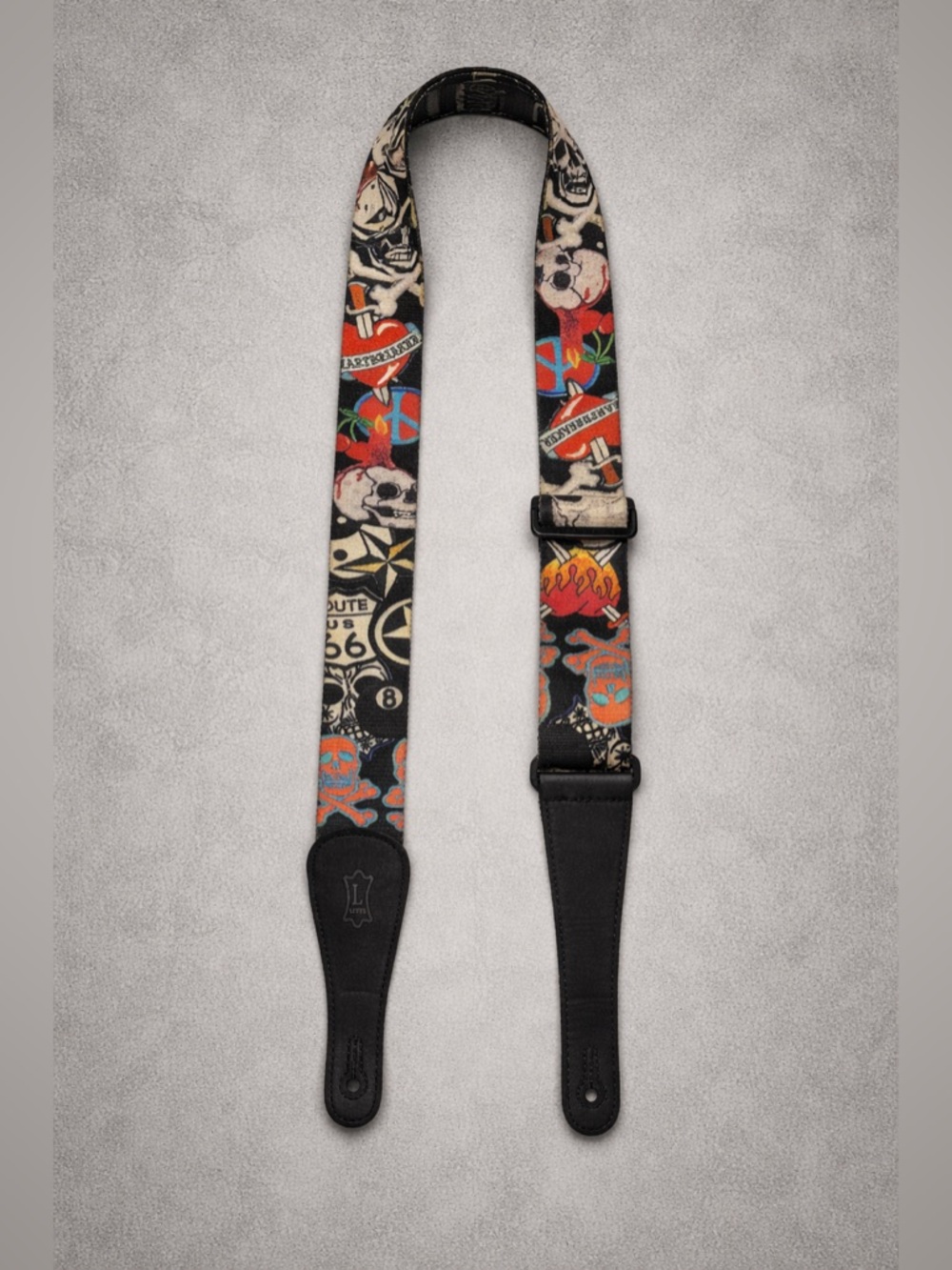 Levys  2" Polyester Guitar Strap Skull Grunge Gothic Band Rock & Roll